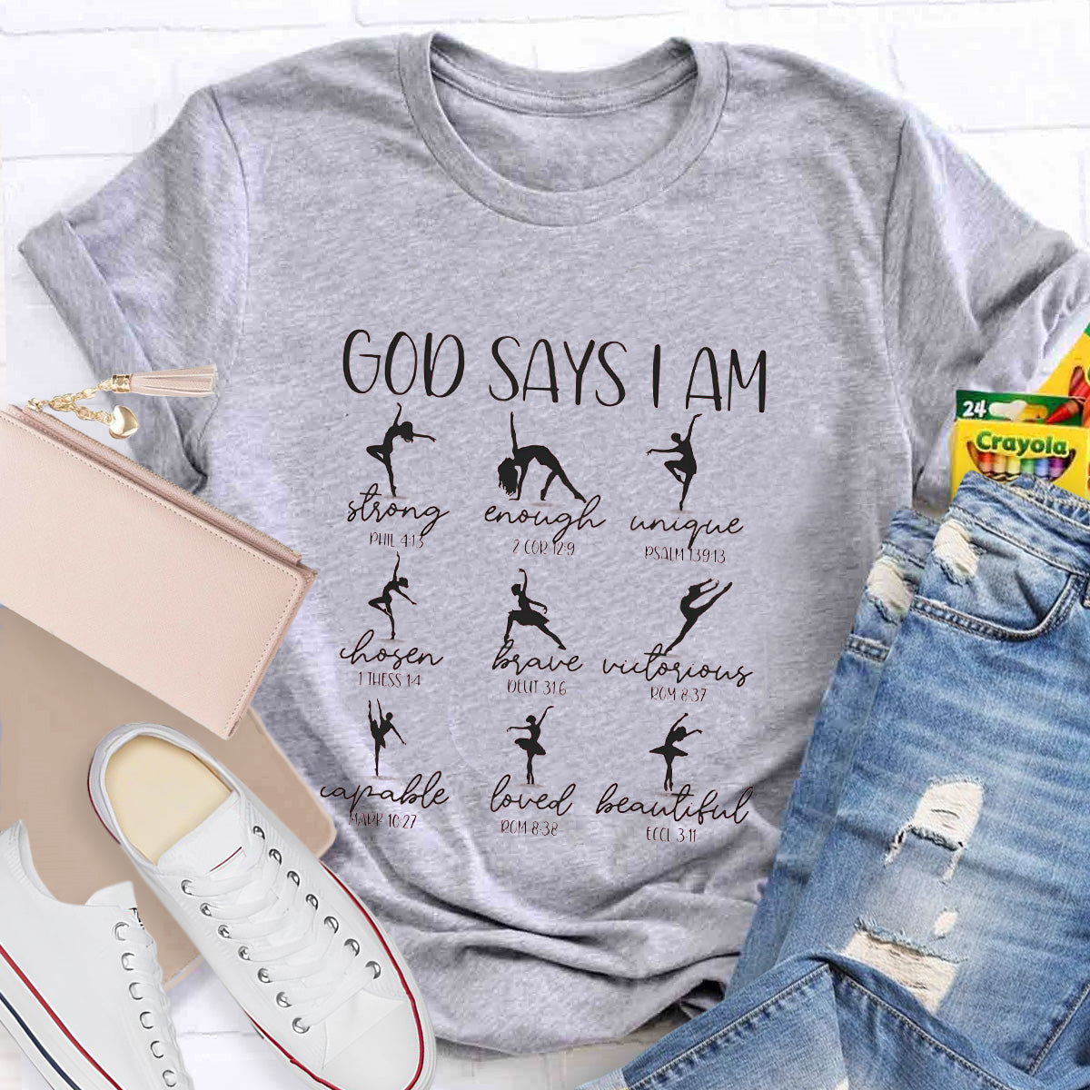 God Says I'm Strong Teacher T-Shirt