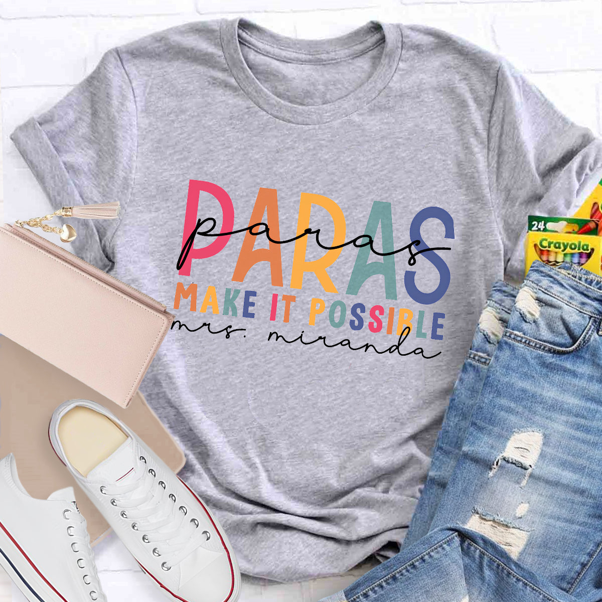 Personalized Name Para Make It Possible Teacher T-Shirt