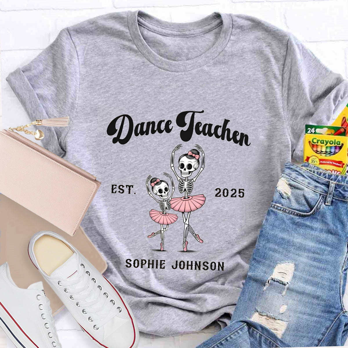Personalized Year Pink Dance Teacher T-Shirt