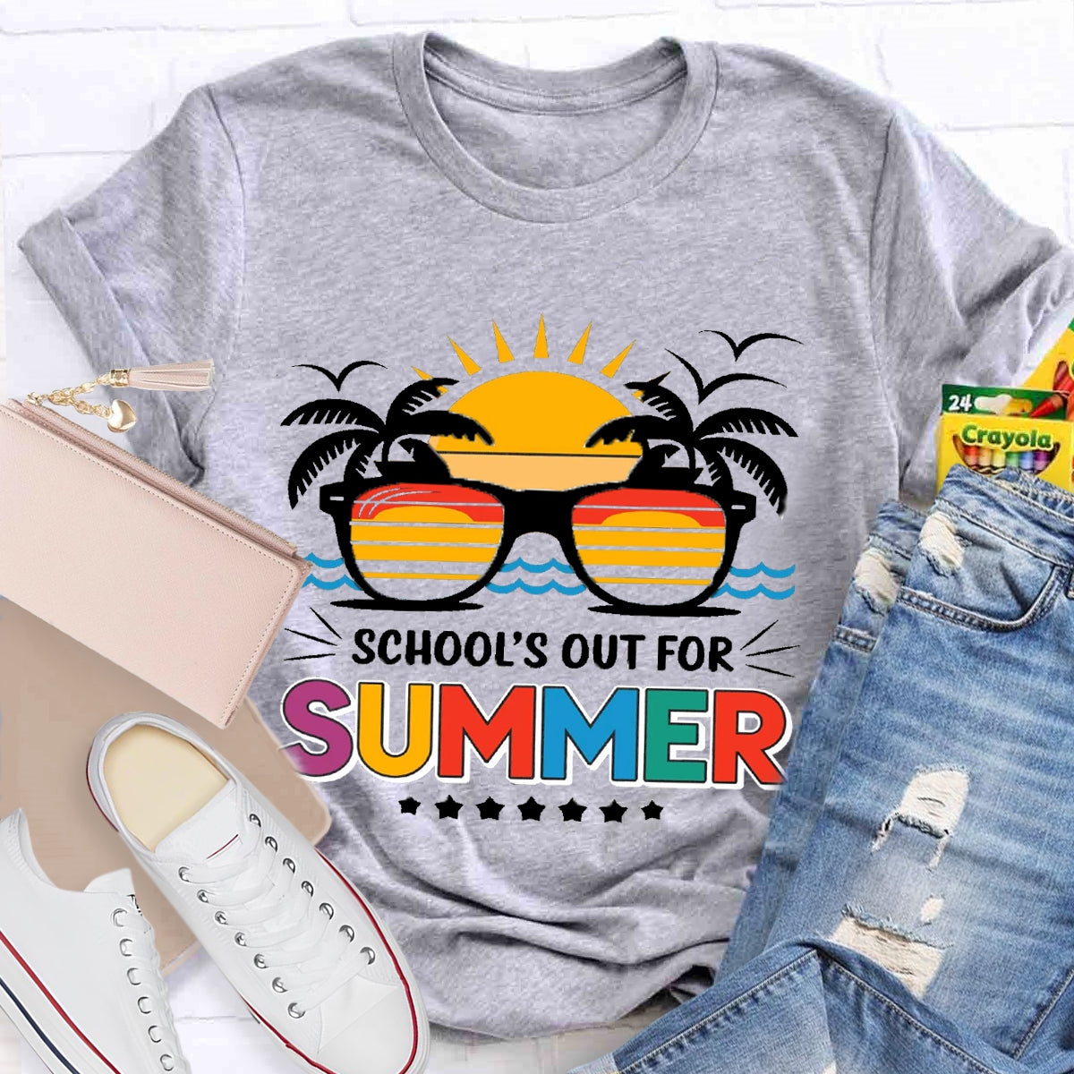 School's Out For Summer Sunglasses T-Shirt
