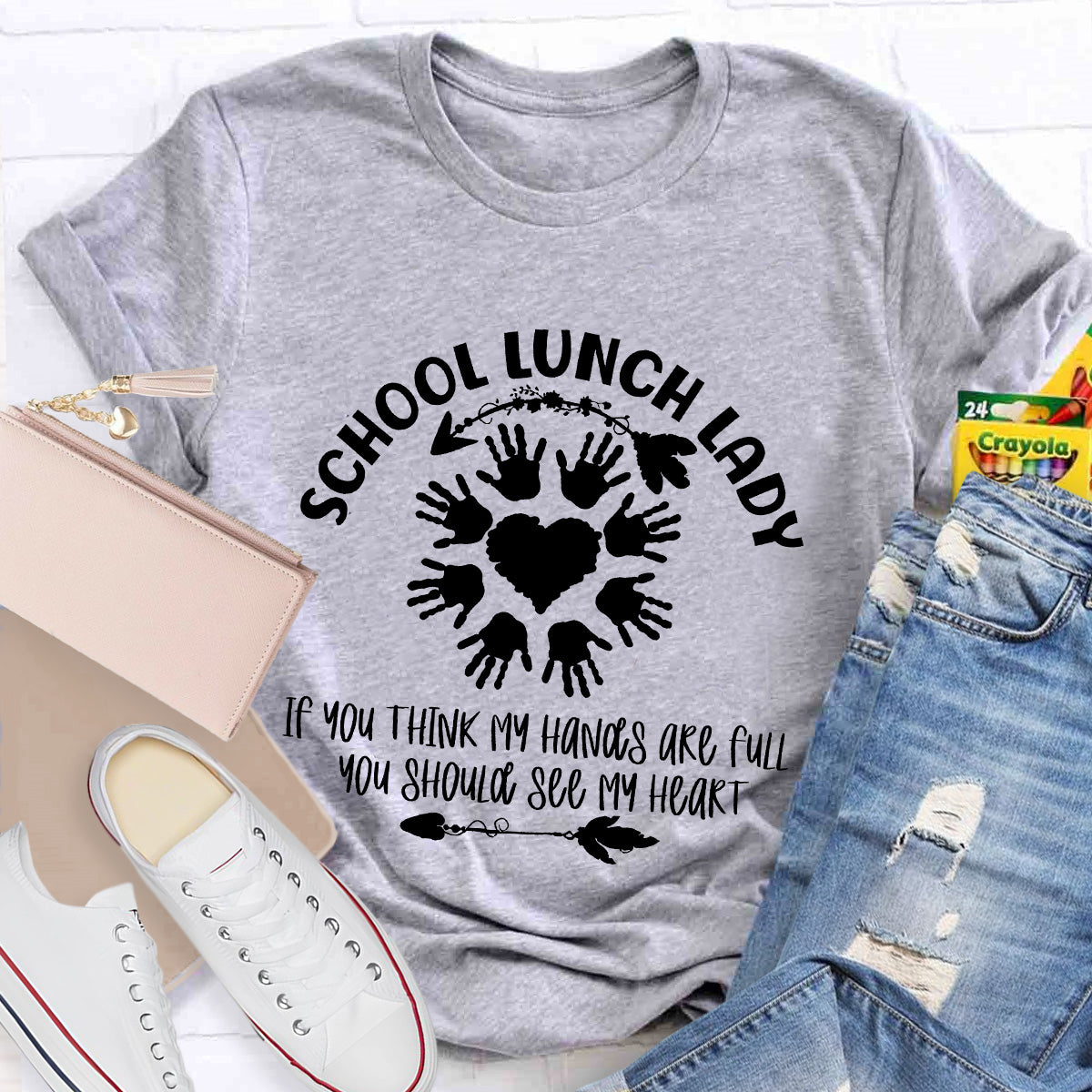 School Lunch Lady See My Heart Teacher T-Shirt