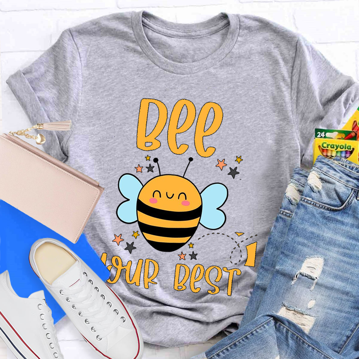 Positive Affirmation Bee Your Best Teacher T-Shirt