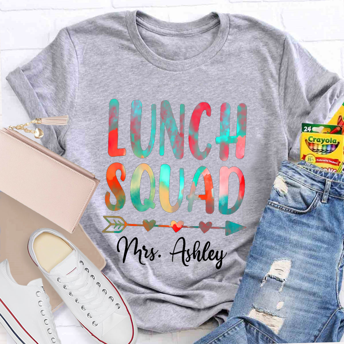 Personalized Name Lunch Squad Teacher T-Shirt