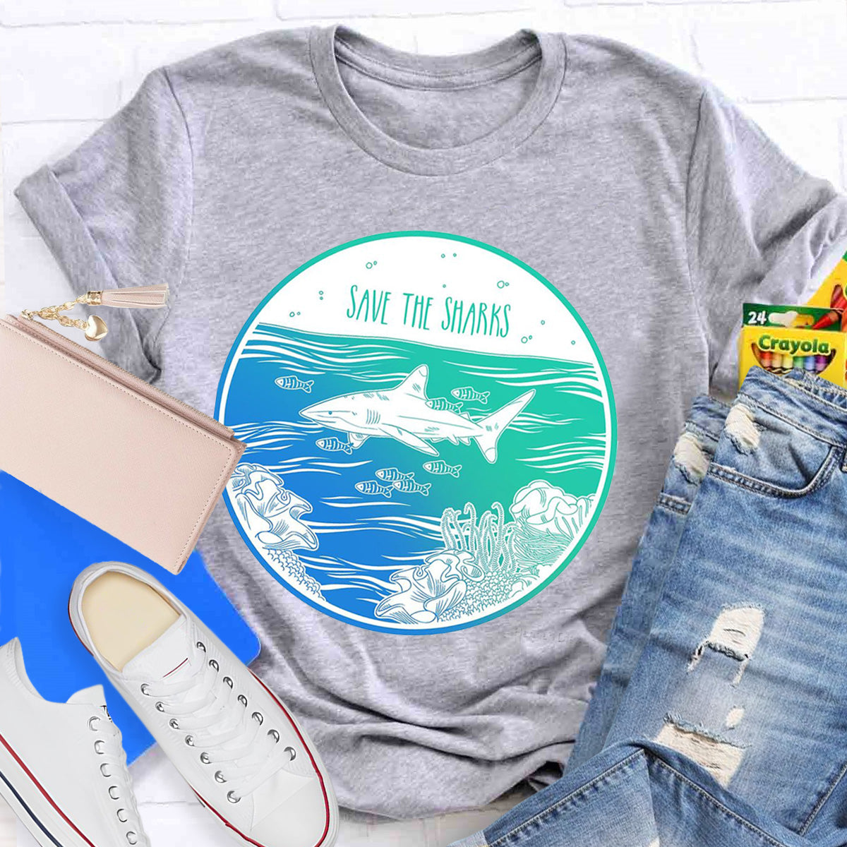 Save The Sharks Teacher T-Shirt