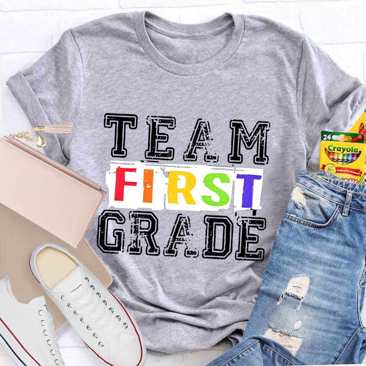 Personalized Grade First Grade Team Teacher T-Shirt