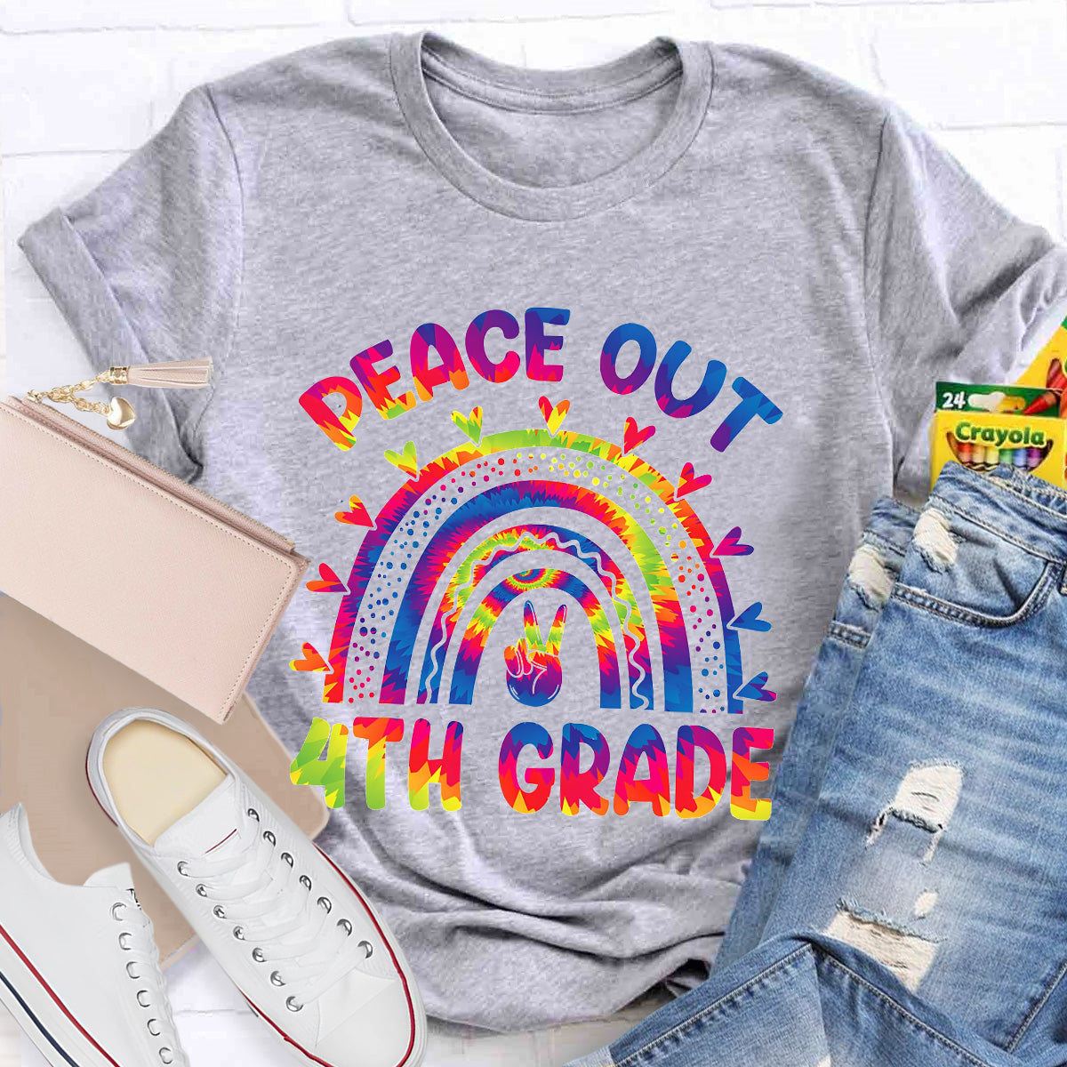 Personalize Grade Peace Out Teacher T-Shirt