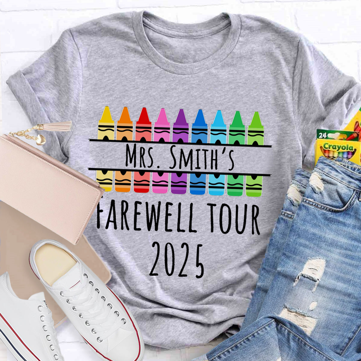 Personalized Name And Year Farewell Tour Teacher T-Shirt