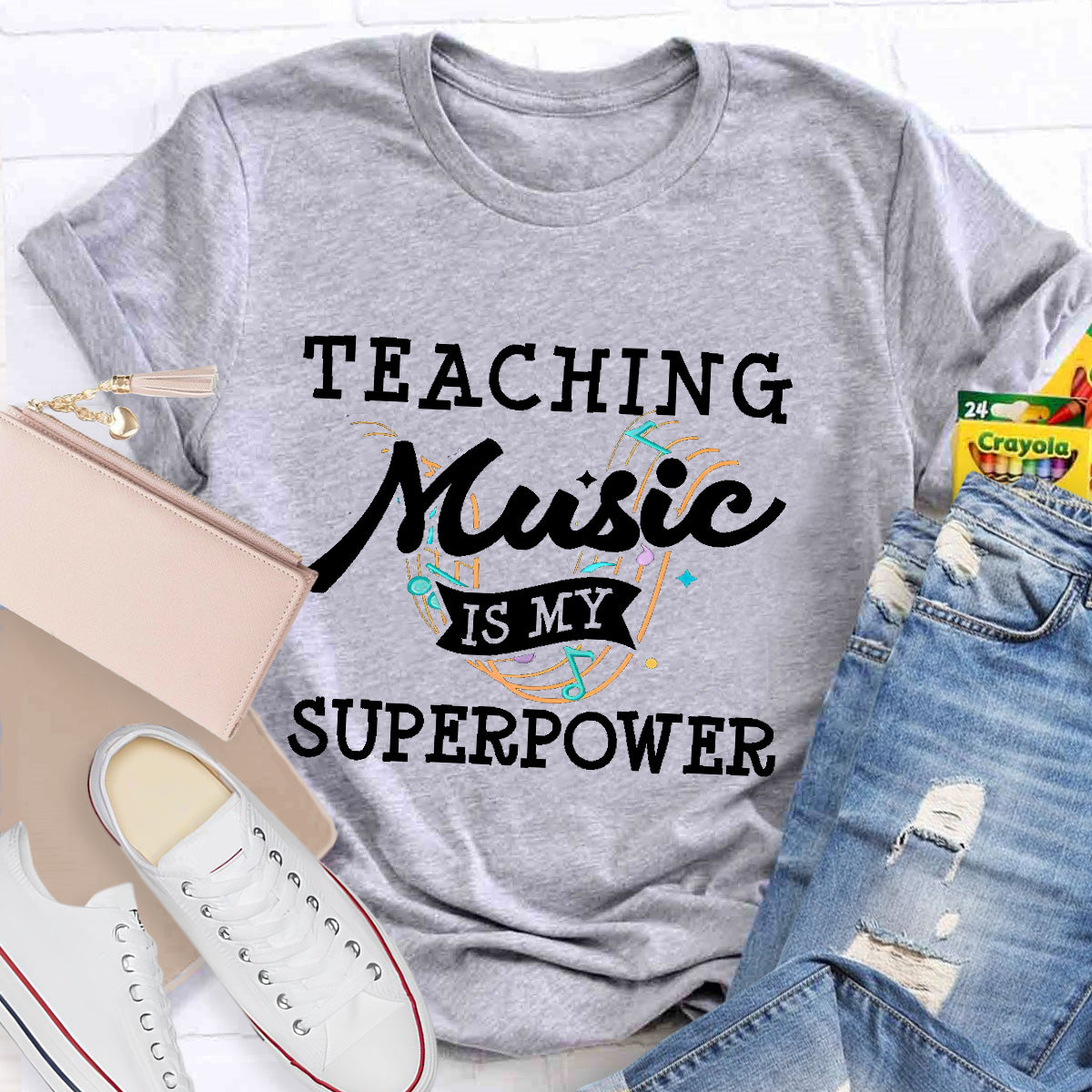 Teaching Music Is My Superpower Teacher T-Shirt