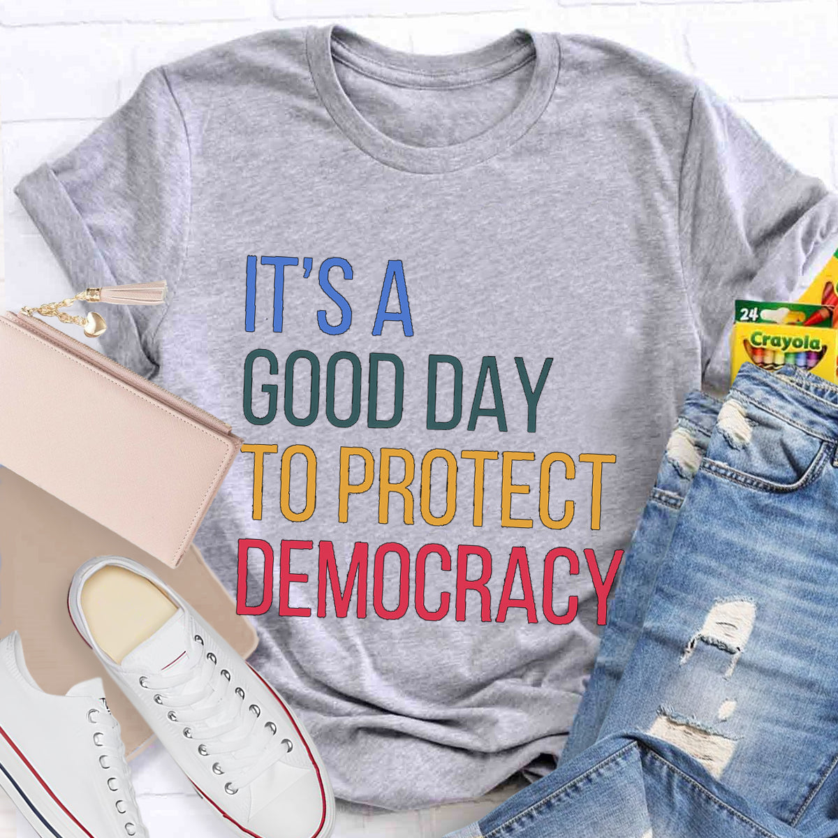 It's A Good Day To Protect Democracy Teacher T-Shirt
