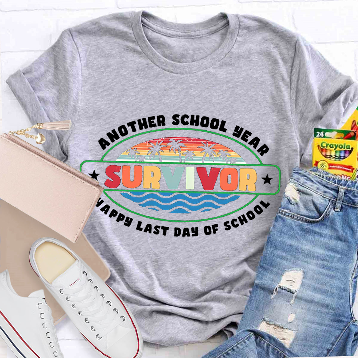 Another School Year Survivor Happy Last Day Of School Teacher T-Shirt