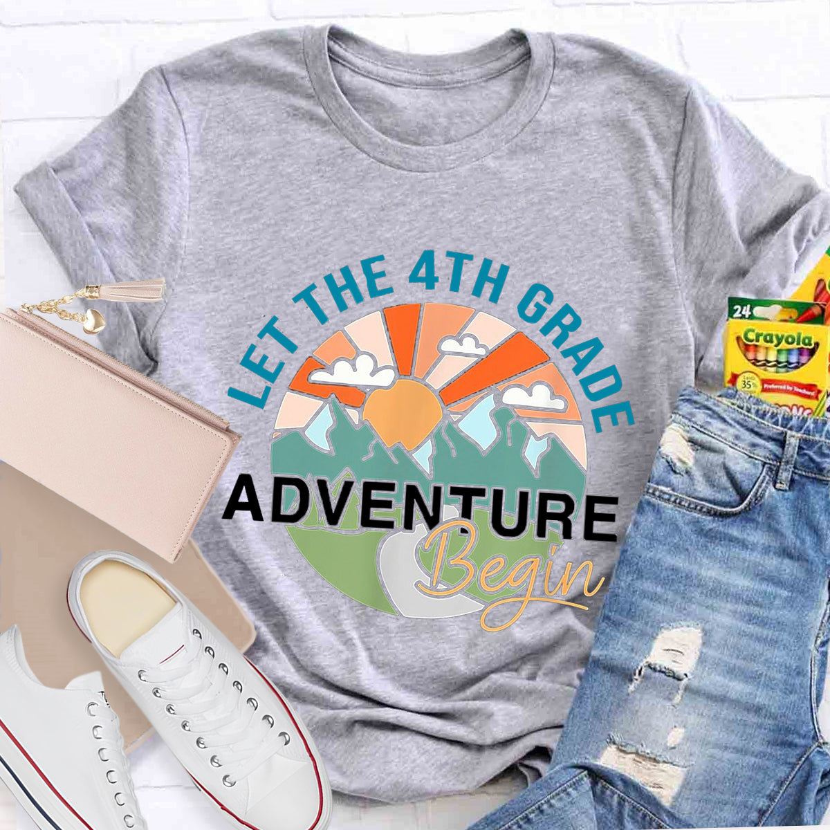 Personalized Grade Let The 4th Grade Adventure Begin Teacher T-Shirt