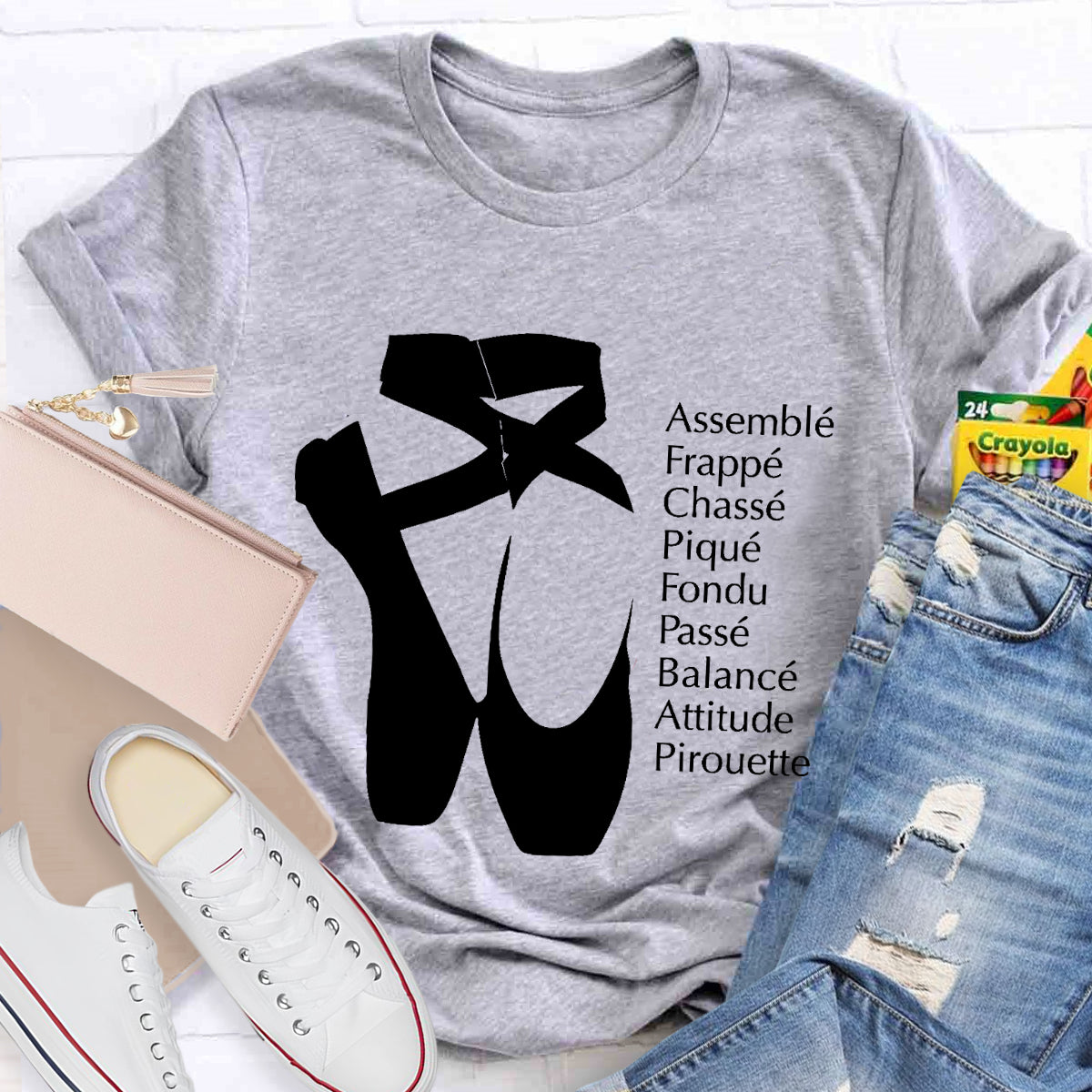 Ballet Terms Classic Pointe Shoes Ballerina Dancer T-Shirt