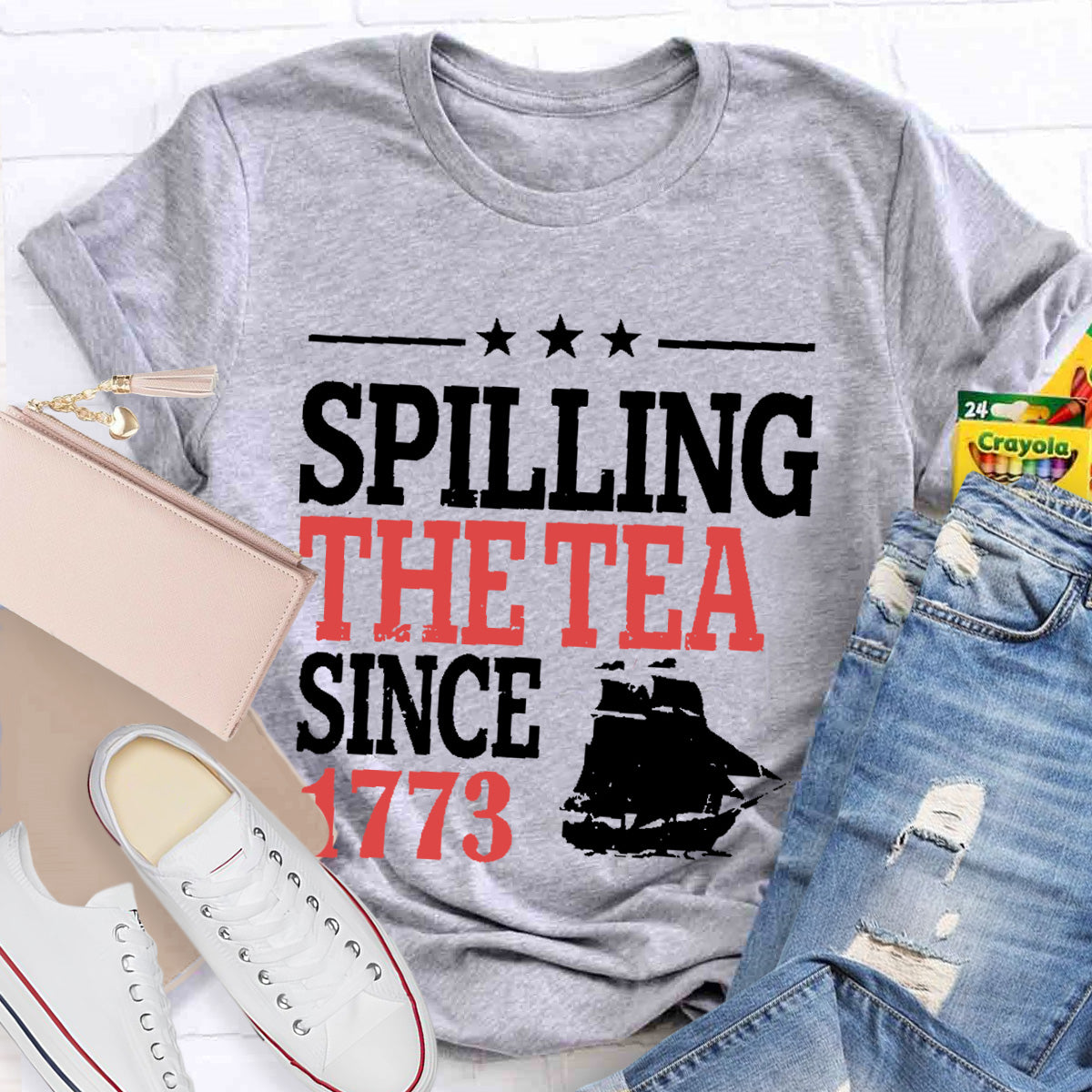 Spilling The Tea Since 1773 Teacher T-Shirt