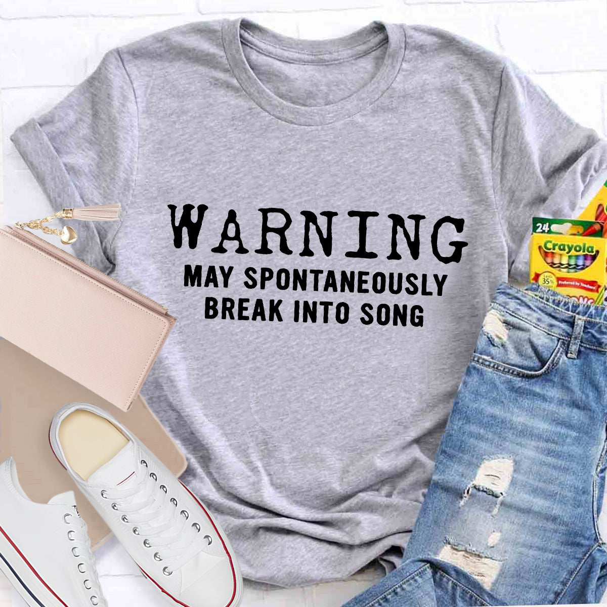 Warning May Spontaneously Break Into Song Teacher T-Shirt