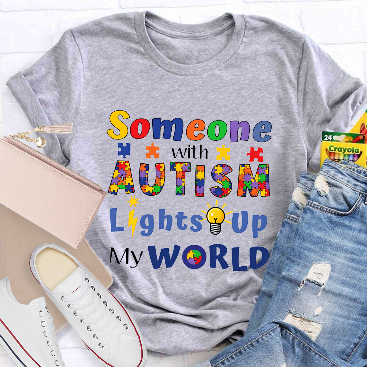 Someone With Autism Lights Up My World T-Shirt