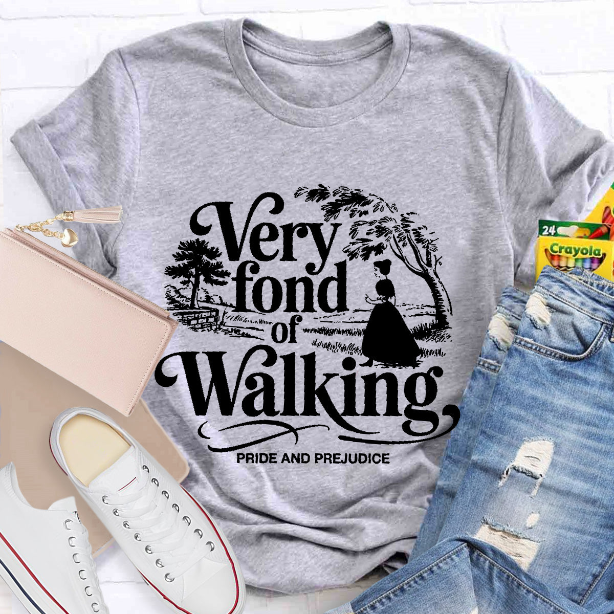 Very Fond Of Walking Teacher T-Shirt