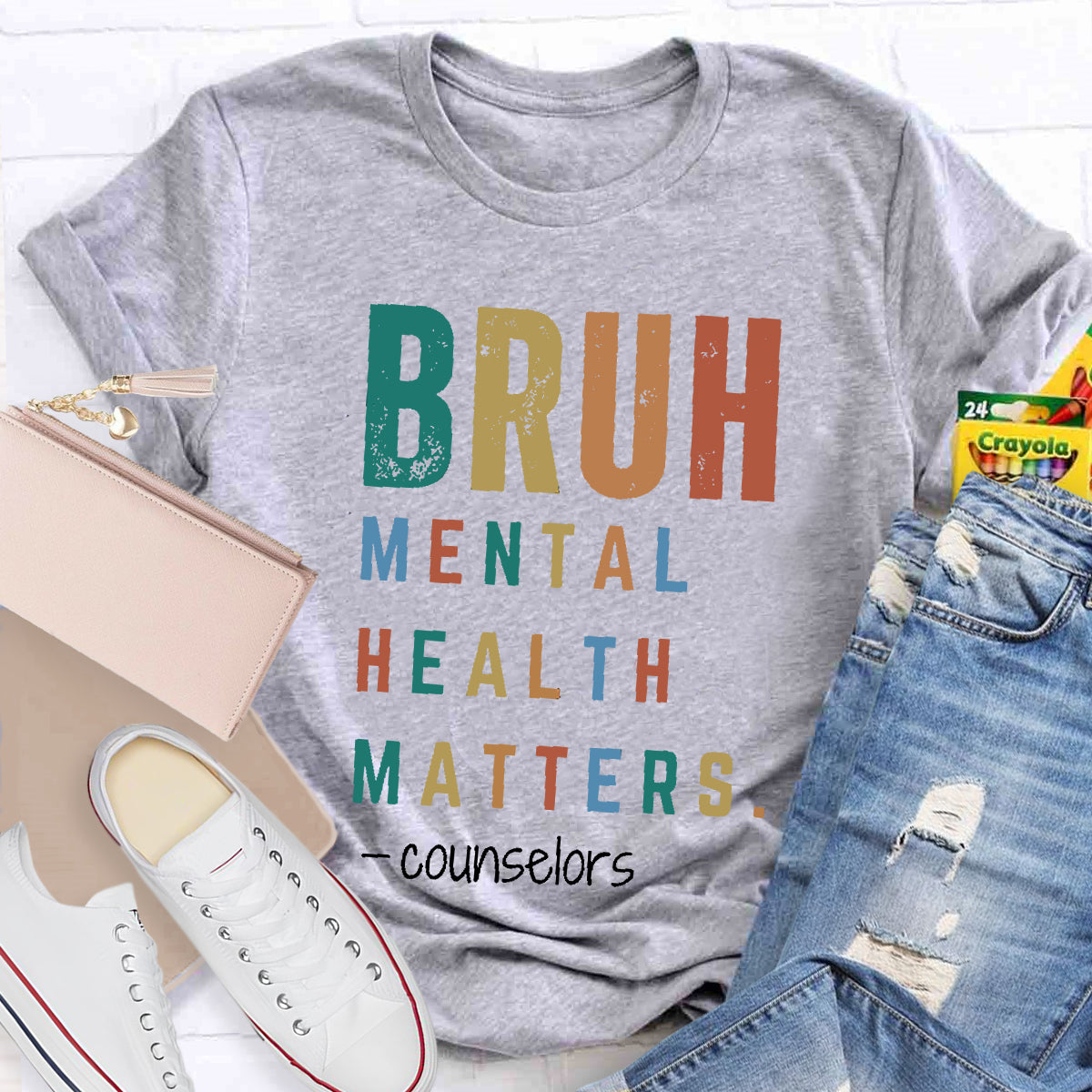 Personalized Position Bruh Mental Health Matters Teacher T-Shirt