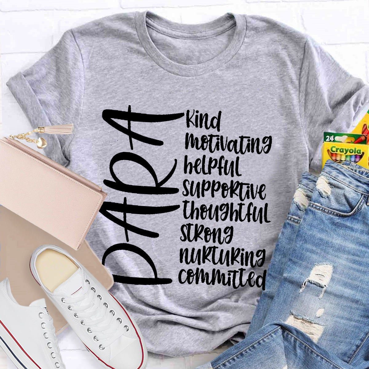 Para Teacher Helpful Kind Motivating T-Shirt
