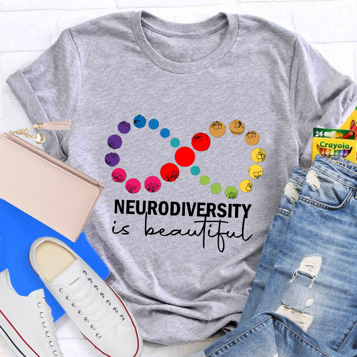 Neurodiversity is Beautiful Infinity Symbol Teacher T-Shirt