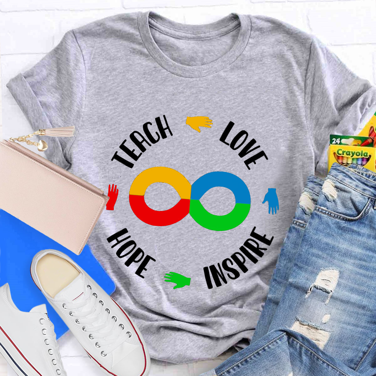 Teach Love Hope Inspire Infinity Symbol T-Shirt