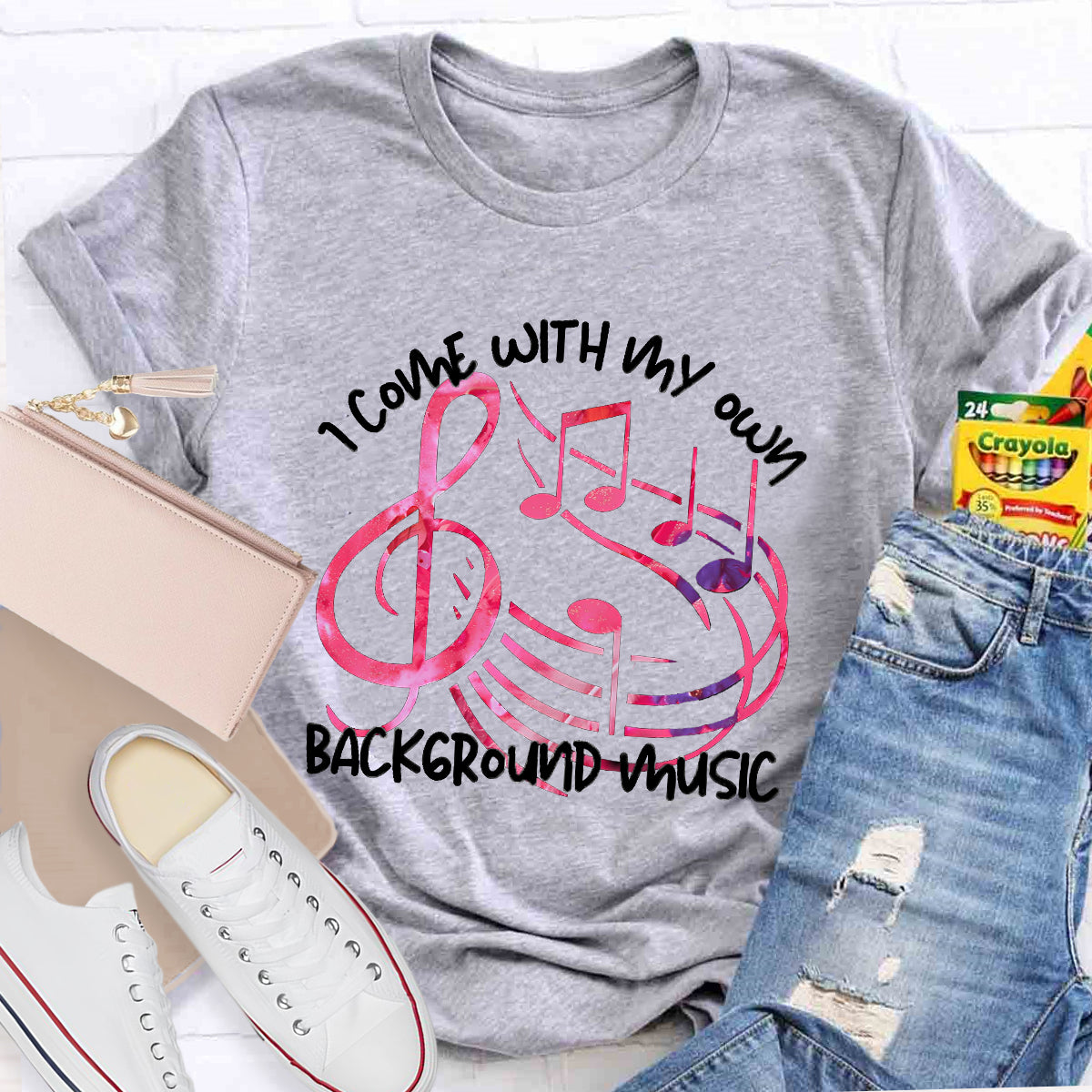 I Come With My own Background Music Teacher T-Shirt