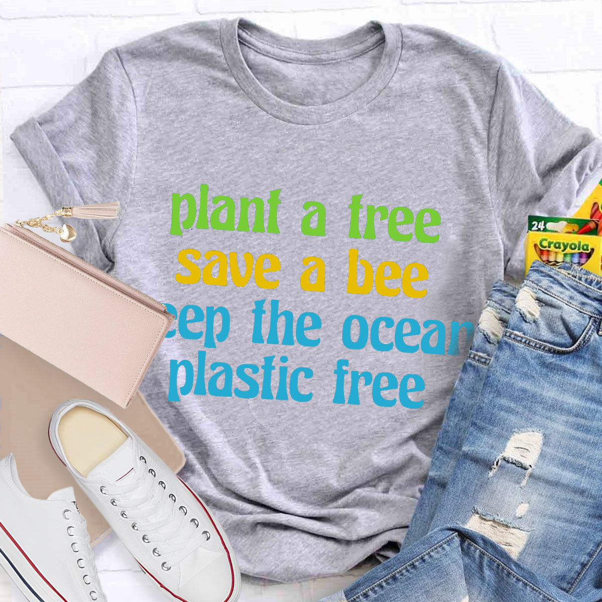 Plant A Tree Save A Bee Keep The Ocean Plastic Free T-Shirt