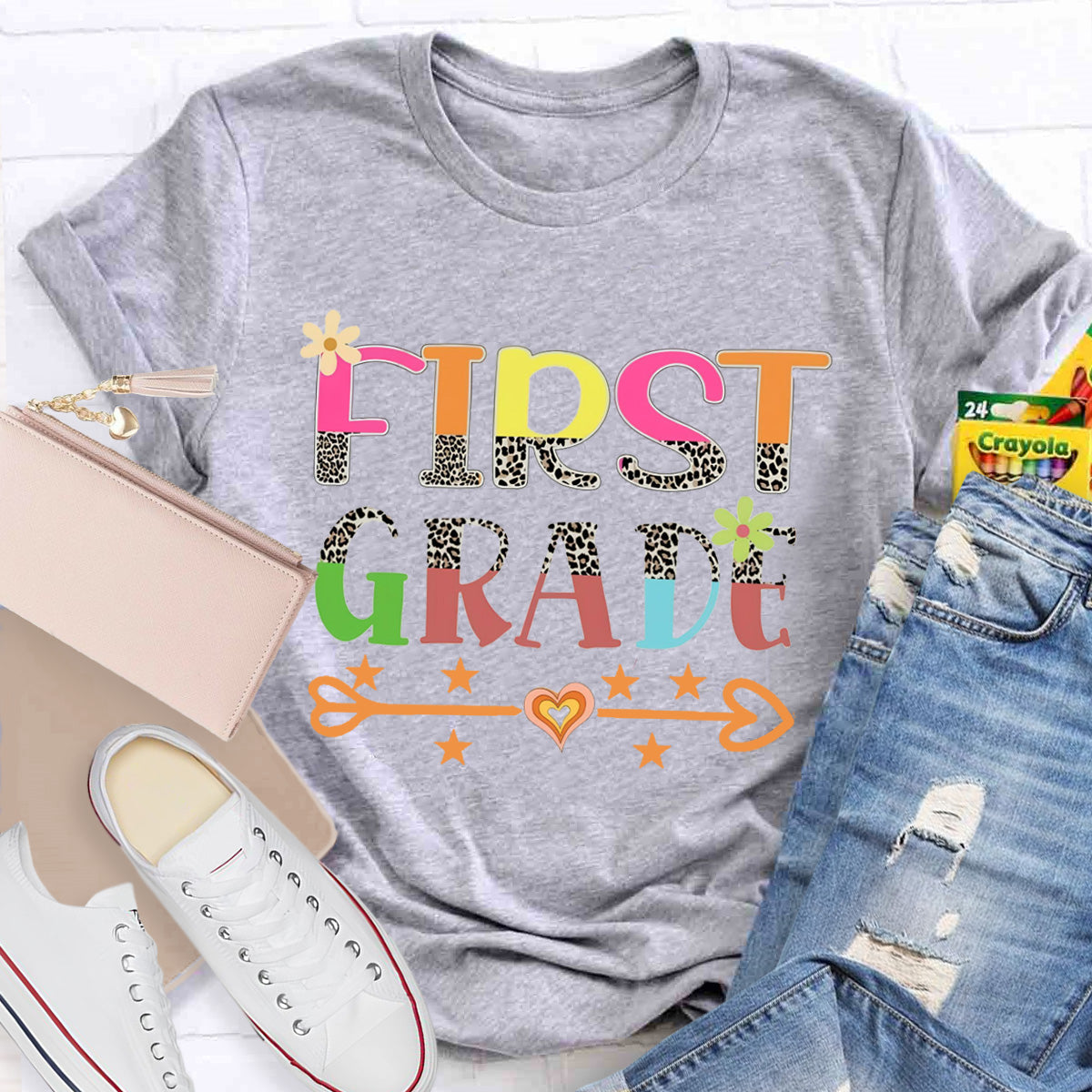 Personalized Grade Love Star Teacher T-Shirt