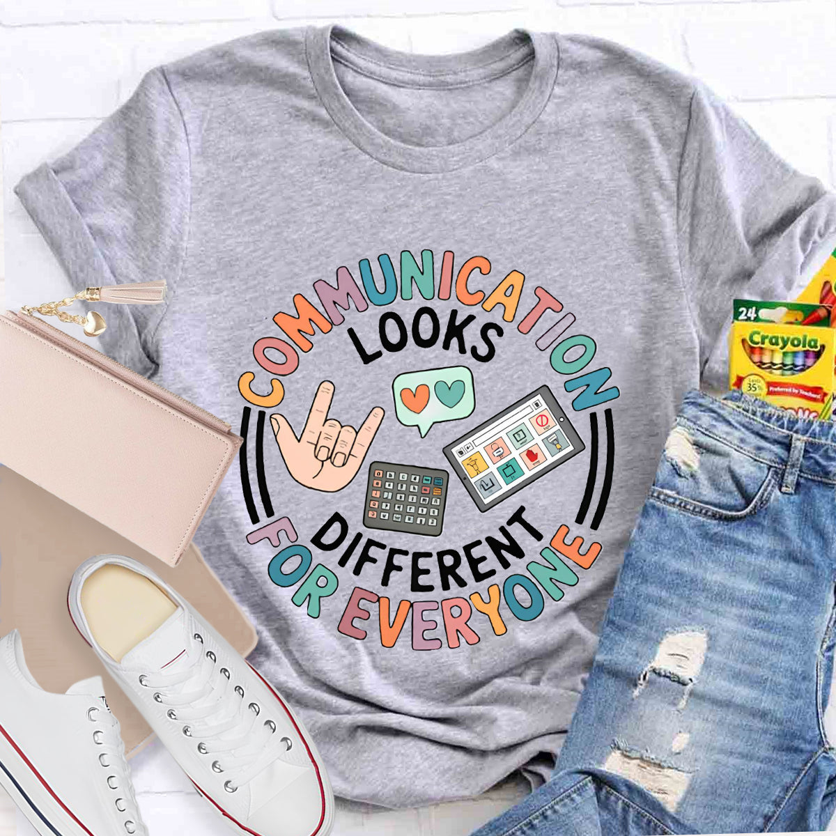 Communication Looks Different For Everyone Teacher T-Shirt