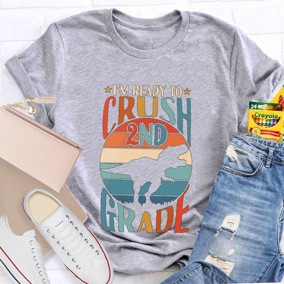 Personalized Grade I‘M Ready To Crush 2nd Grade Teacher T-Shirt