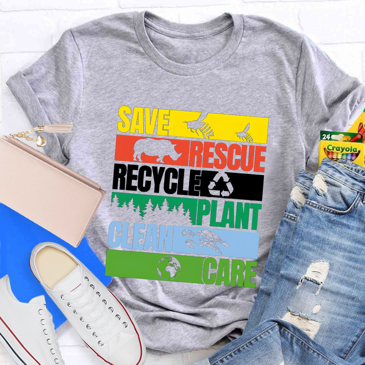 Save Rescue Recycle Plant Clean Care T-Shirt