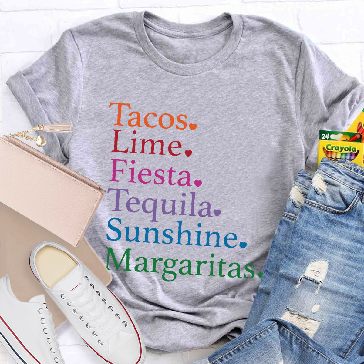 Tacos Lime Fiesta Tequila Margaritas Spanish Teacher T-Shirt