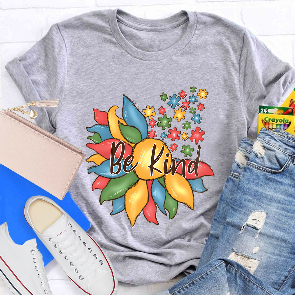 Be Kind Autism Floral T-Shirt