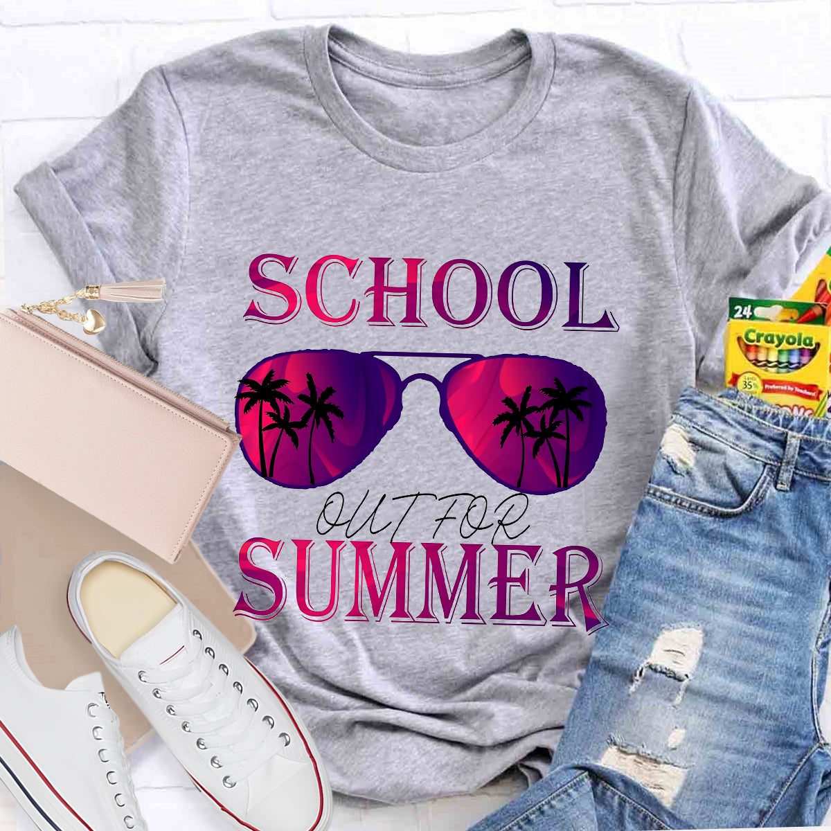 Summer Beach School Out For Summer Teacher T-Shirt