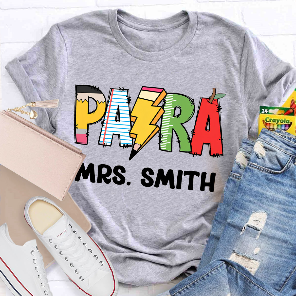 Personalize Name Pencil  Teacher T-Shirt