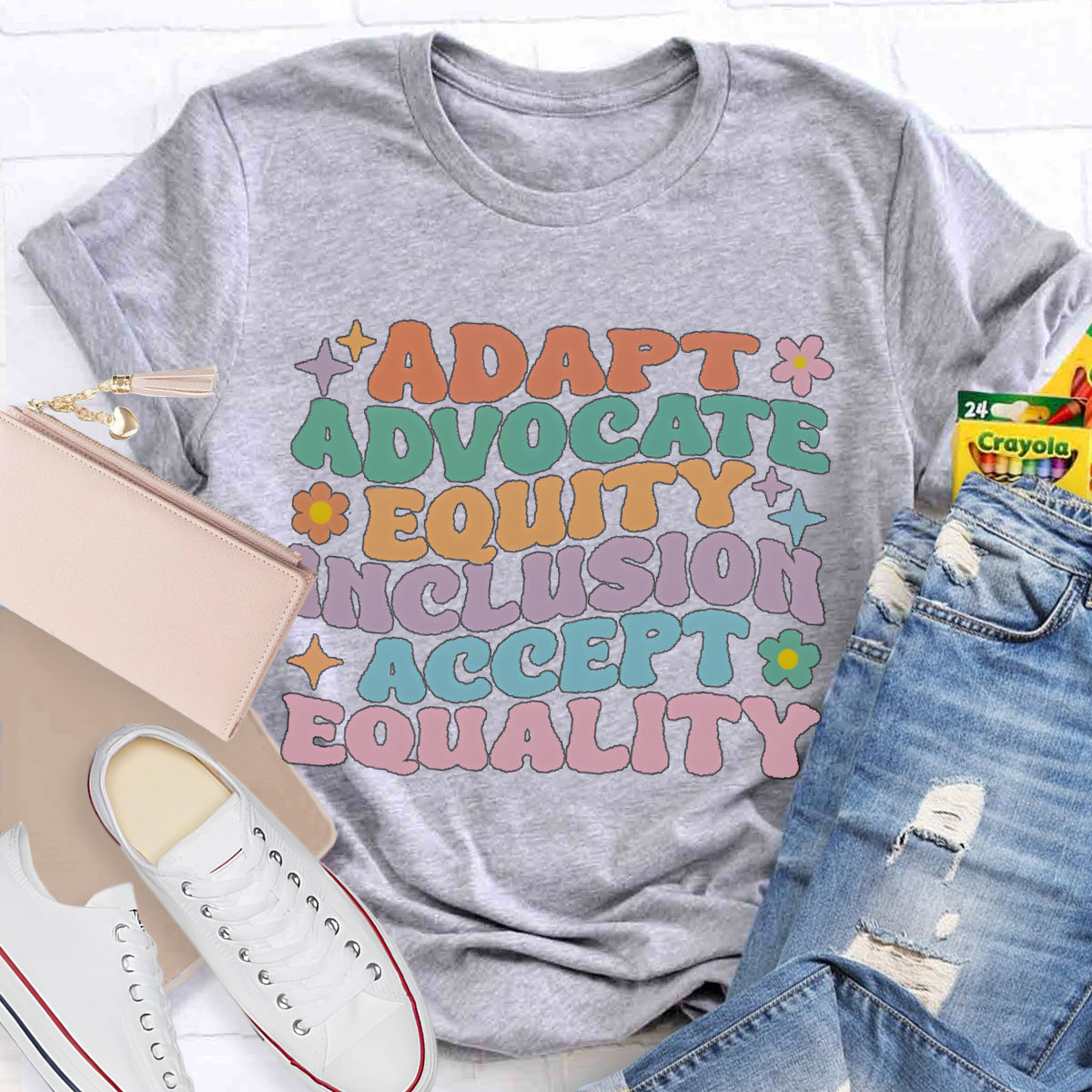 Adapt Advocate Equity Accept Teacher T-Shirt