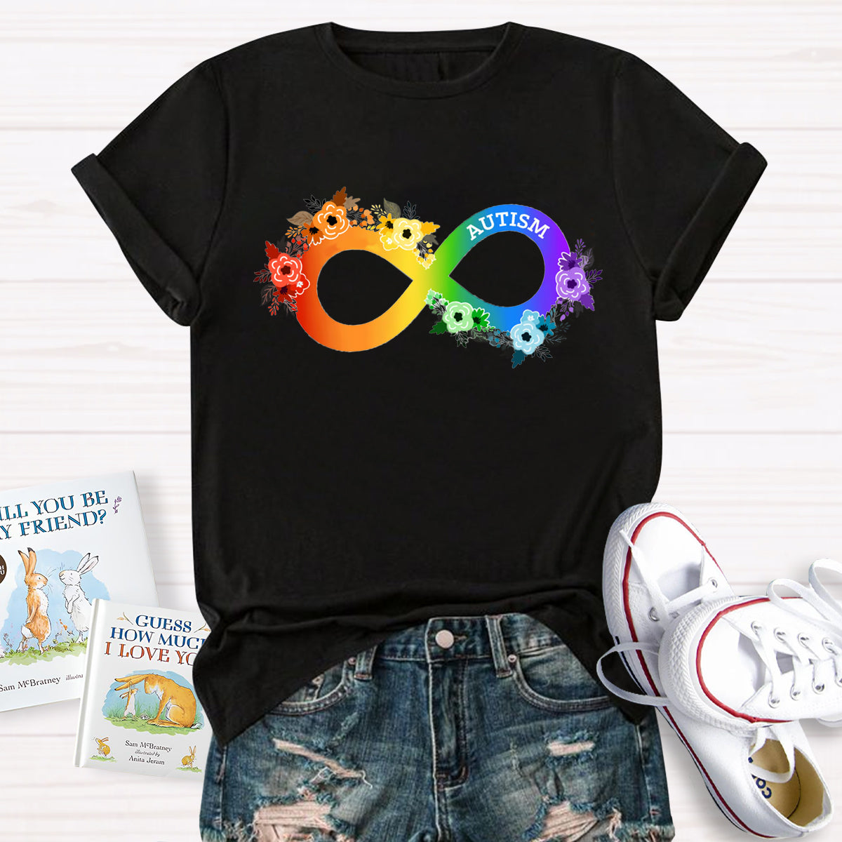 Neurodiversity Awareness Rainbow Infinity Symbol T-Shirt