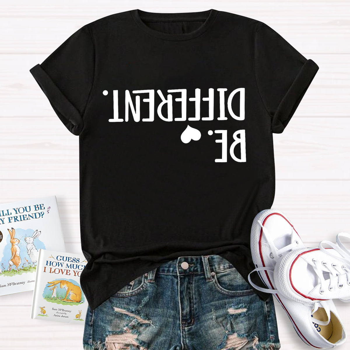 Be Different Text Reflection T-Shirt