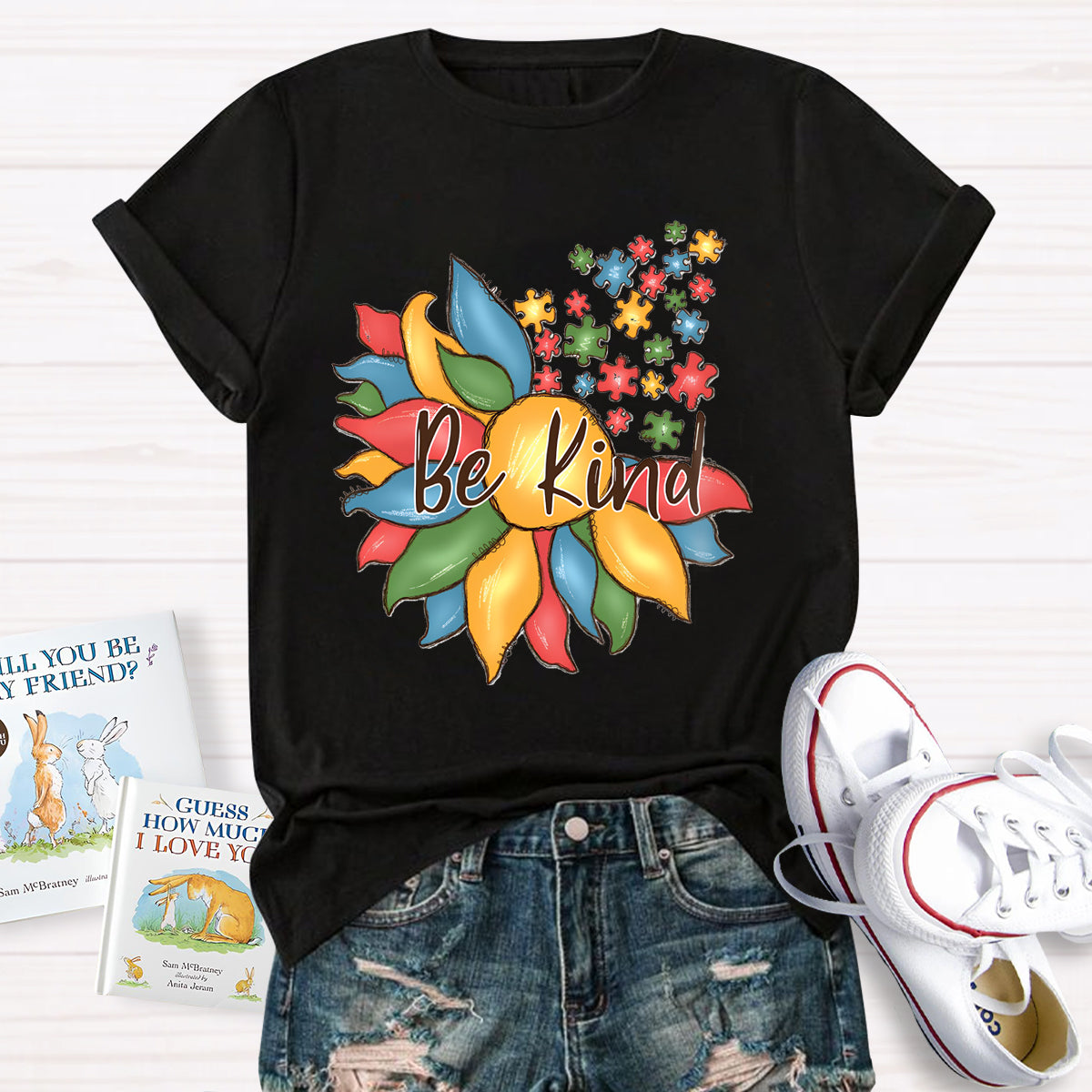 Be Kind Autism Floral T-Shirt