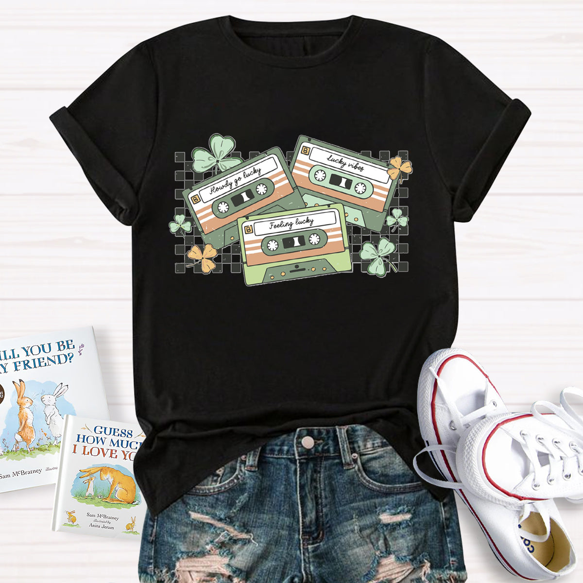 Retro Shamrock Cassette Tapes T-Shirt