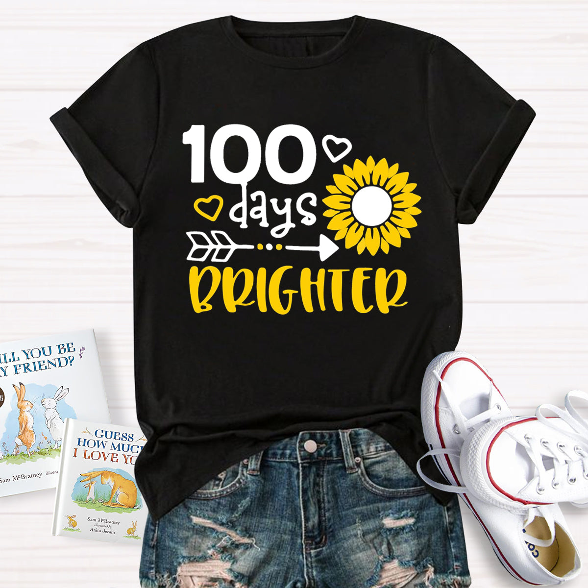 100 Days Brighter Sunflower T-Shirt