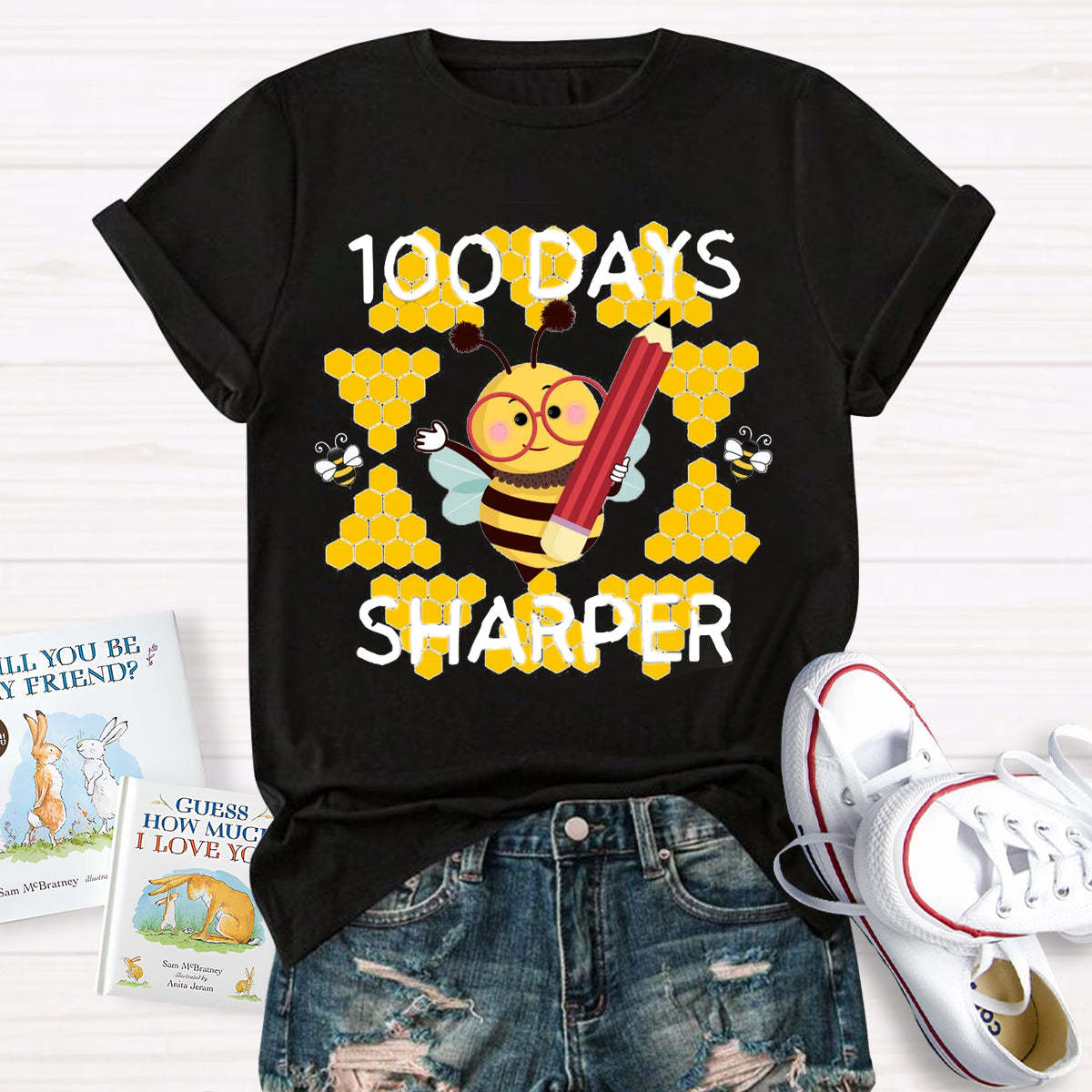 100 Days Sharper Funny Bee T-Shirt