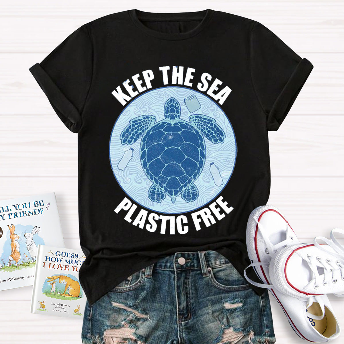 Keep Sea and Plastic Free Teacher T-Shirt