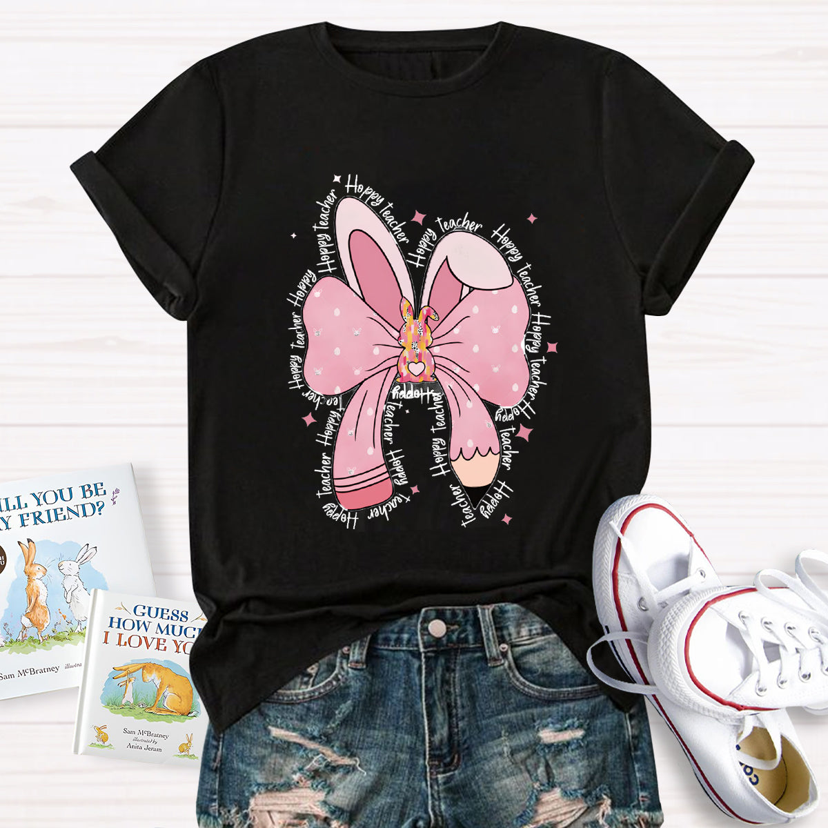 Hoppy Bow Teacher T-Shirt