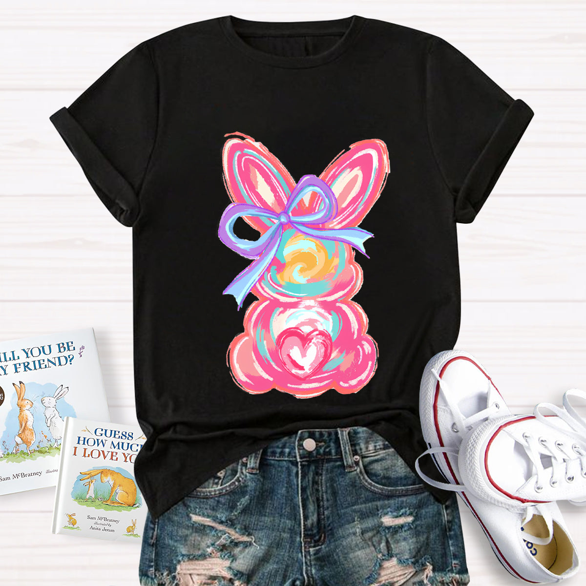 Colorful Bunny Happy Easter T-Shirt