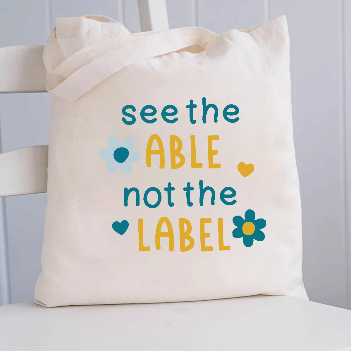 See The Able Not the Label Canvas Tote Bag