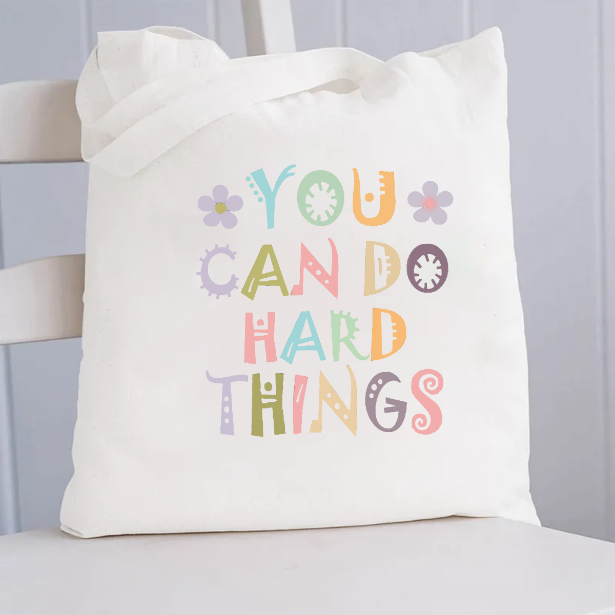 You Can Do Hard Things Canvas Tote Bag