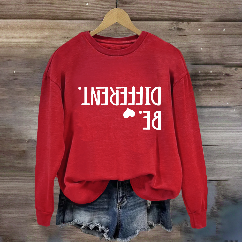 Be Different Text Reflection Sweatshirt