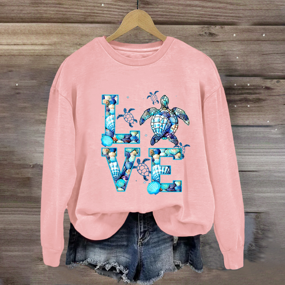 Blue Love For Sea Turtle Sweatshirt