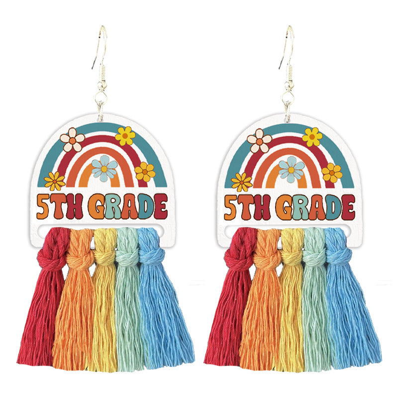Teacher's colorful tassel earrings