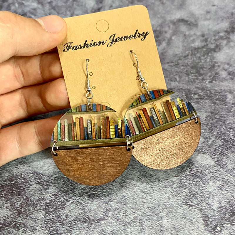 Interlocking Bookshelf Acrylic Earrings